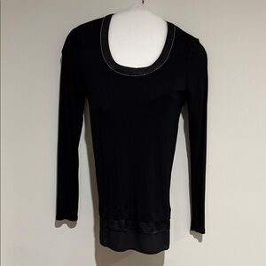 White House Black Market Black Long Sleeve Top